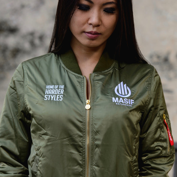 MA-1 Bomber jacket satin shell army green